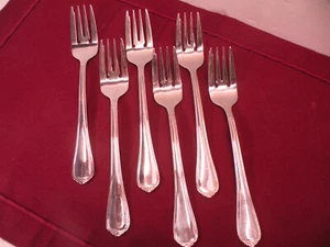 Set of 6 Pfaltzgraff GREENWICH LANCASTER Salad Fork Stainless 7 1/8" C - Picture 1 of 6