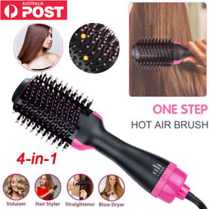 4-in-1 Hot Air Style Curler Hair Dryer Styling Roll Hair Brush Comb Hairdryer AU