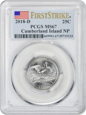 2018-D Cumberland Island ATB National Park Quarter MS67 First Strike - Image 1 of 2