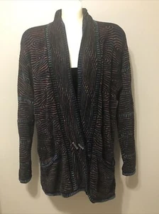 ZOOLOGY VTG Chanille Cardigan sweater toogle 2 front pockets SZ L - Picture 1 of 4