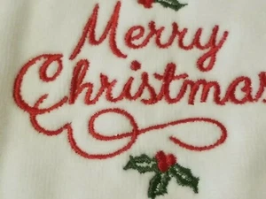 Panno/Asciugamano Balsamo Abete Bianco Buon Natale Cotone Ricamato 12x18" Nuovo - Foto 1 di 10