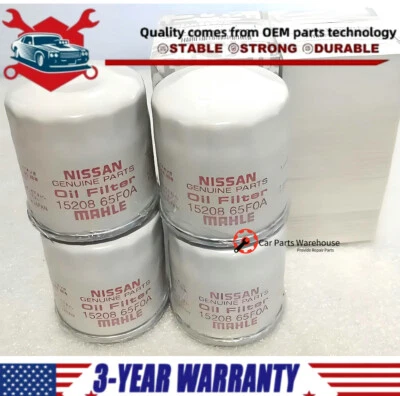 Genuine OEM NiSSAN 4 Pack 15208-65F0A Engine Oil Filter for Nissan Infiniti - Imagem 1 de 4