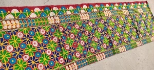 70" X 20" OLD BOHO RABARI BANJARA KUCHI VINTAGE EMBROIDERY TAPESTRY TRIM - Picture 1 of 4
