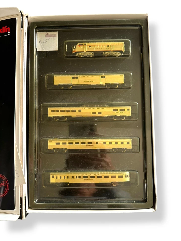 NOS NIB Märklín Mini-Club 8189 GM F-Type 4 California Zephyr Silver Plate Ed - Image 1 of 4