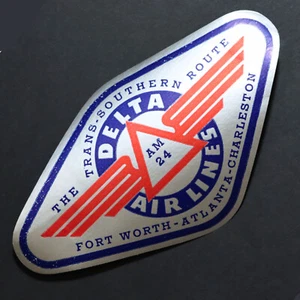 Etiqueta de equipaje *** GENUINA VINTAGE *** 1938 Delta Airlines Air Lines - Imagen 1 de 2
