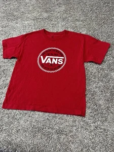 Vans Off The Wall T-Shirt Unisex Red Youth Size L Large Red Short Sleeve - Picture 1 of 6