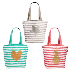 Bolso de bandolera RV bolsa de playa/compras a rayas Metallic Glanz Print - Imagen 1 de 3