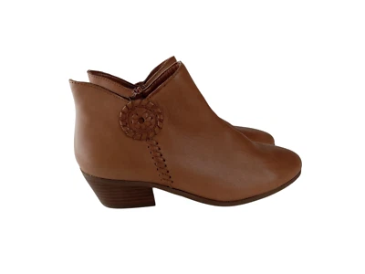 Jack Rogers Mujer Peyton Botines Cuero Marrón Cremallera Lateral Superior Talla 8M Foto 1 de 4