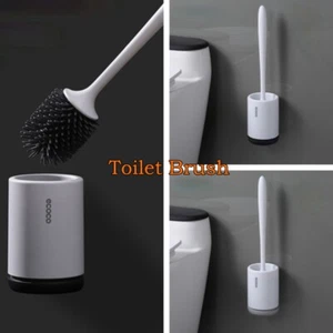 1 x Juego de inodoro de cerdas de silicona con soporte montado en pared - Imagen 1 de 14