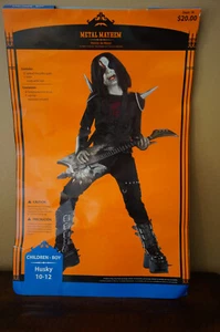 Childs Metal Mayhem Kiss Rocker Costume Huskey 10-12 + BONUS WRIST BANDS - Picture 1 of 6