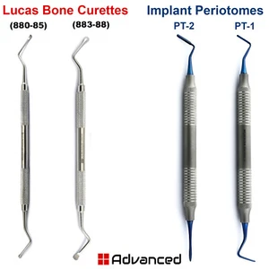 Implant Micro Serrated Periotomes PDL Periodontal Curettes Basic Extraction Pack - Picture 1 of 4