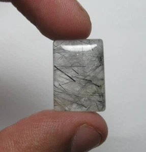 Black Rutile Cabochon Baguette Shape 13.30 ct Natural Loose Gemstone G 514 - Picture 1 of 3