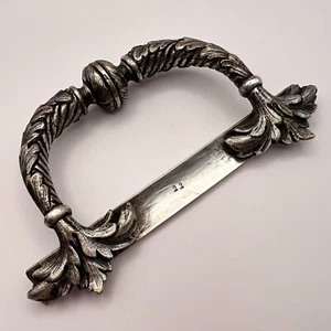 Heavy Imperial Antique Art Deco Silver Plated Door Pull Handle Signed - Picture 1 of 8