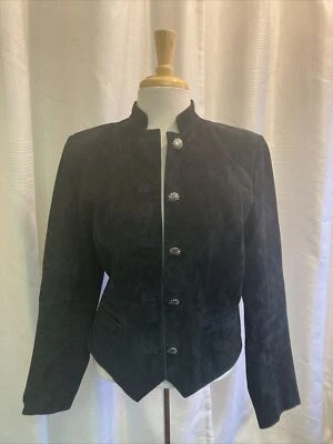 Cripple Creek Black Suede Leather Jacket Womens Size L Classic Western Biker - Image 1 of 4