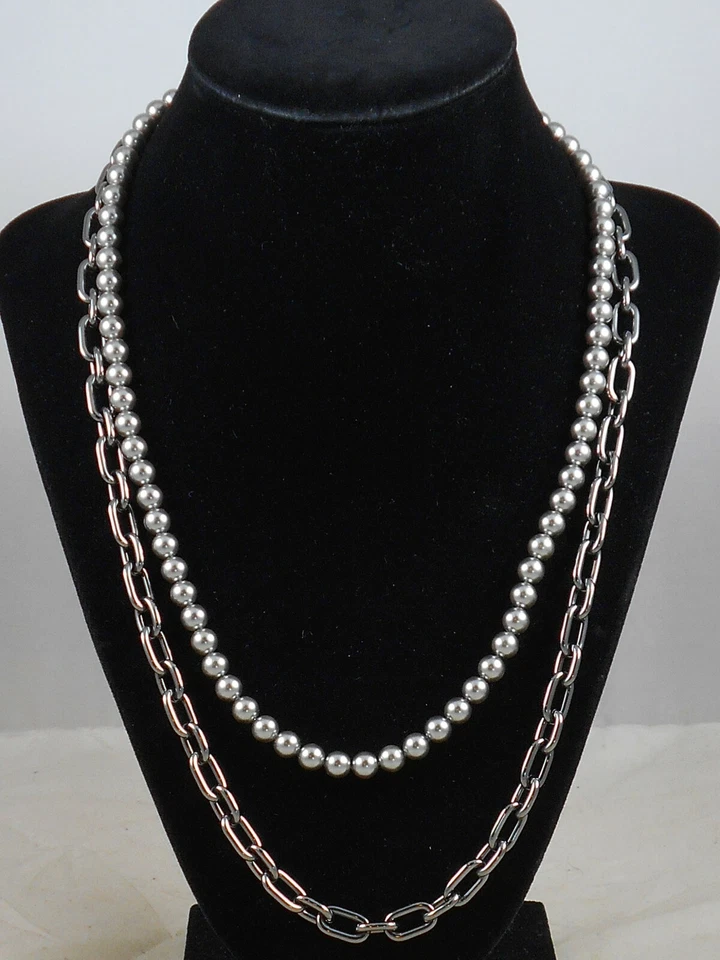 Michael Kors Ladies Chain & Pearl LOOK Necklace Mkj6980796 TX