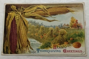 Hearty Thanksgiving Gretings Embossed. Postcard (P2) - Picture 1 of 2