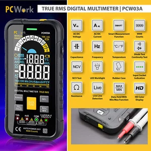 Digital Multimeter True RMS Messgerät Strommesser Voltmeter Amperemeter PCW 03A - Bild 1 von 11
