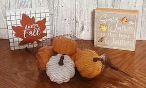 7 Pc Lot of Fall Table Decor - Tier Tray Decor - Signs & Plaques - Pumpkins 🍁🎃 - Picture 1 of 5