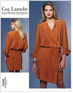 Vestido Vogue Misses Boho Envolvente Patrón V1268 Guy Laroche Diseñador Talla 12-20 Sin Cortar - Imagen 1 de 3