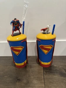 Superman Cape Cup & Toppers 2 Tassen Set AMC Theater SOFORTVERSAND Krypto und Superman - Bild 1 von 17