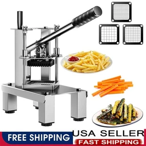Commercial Vegetable Chopper French Fry Cutter with 3 Blades Potato Slicer - Picture 1 of 20
