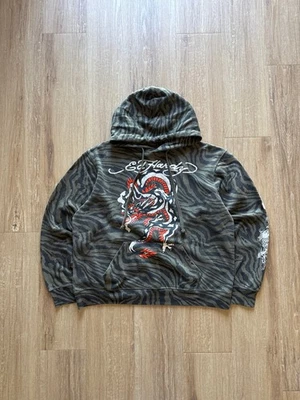Sudadera con Capucha Ed Hardy Dragon Cebra Camuflada Christian Audigier Foto 1 de 4