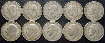 10 -  2  SHILLINGS/ FLORIN - KING GEORGE  V & VI - .50 SILVER - Image 1 of 2