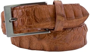 Kids Cognac Western Cowboy Belt Real Crocodile Skin Cinto Rancho Size 26, 28 - Picture 1 of 2