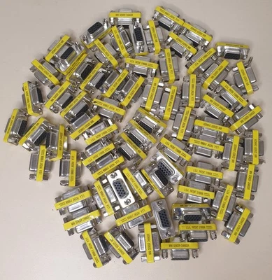 70 Pcs VGA Gender Changer Coupler Female-Female Mini DB15 Adapter Connector  - Image 1 of 2