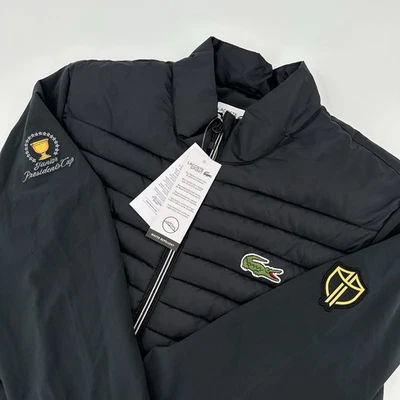 Lacoste Sport Puffer Jacket Mens Small Black Junior Presidents Cup Golf Pockets - Image 1 of 4