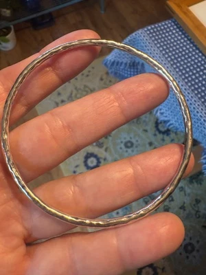 Hammered Sterling Bangle - Image 1 of 4