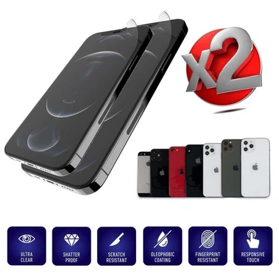 2x Crystal Clear Screen Protector Film iPhone 3G 4 5 SE 6 7 8 X XS 11 XR 12 13 - Image 1 of 4