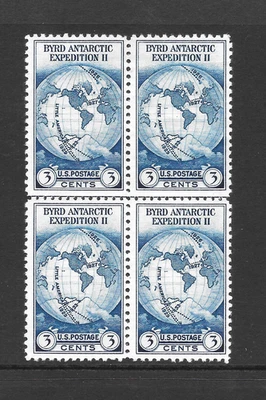 U.S. SCOTT 753 MLHNGAI CENTERLINE BLOCK - 1935 3c DARK BLUE - TYPE OF BYRD ISSUE - Image 1 of 2