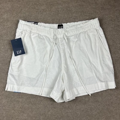 Gap женщин 4» по внутреннему шву мягкий льняной тянуть на стиль короткий размер женщин большой новый с Ярлыками белый - Изображение 1 из 4