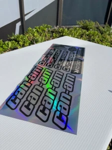 CAN-AM CANAM OUTLANDER 1000R 1000R FULL SET CHROME HOLO LAMINATED DECALS WOW - Picture 1 of 6