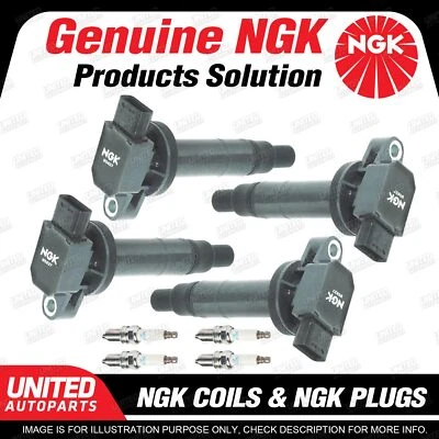 NGK 4 Spark Plugs + 4 Igniton Coils for Toyota Echo NCP10R Yaris NCP90R NCP130R - image 1 of 2