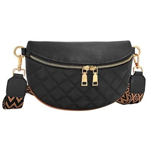 Small Crossbody Sling Bag Faux Leather Fanny Pack Chest Bag for Women Travel - Picture 1 of 7