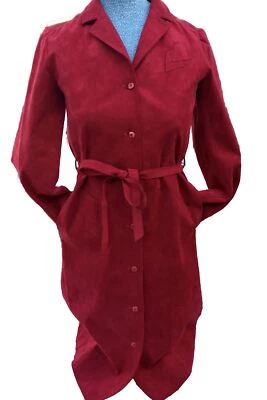 Vtg 70s Button Down Faux Suede Polyester Blend Dress 4 Xs S Olympic Ca HTF MOD - Image 1 of 4