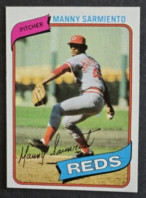 1980 TOPPS #21  Manny Sarmiento  CINCINNATI REDS  EX-MINT+   A - Image 1 of 2