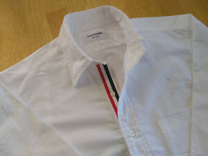 Thom Browne White Oxford Button Down Grosgrain Placket TB2 15-33.25 MSRP $425