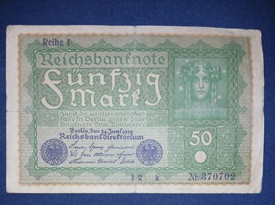 GERMANY - 1919 - 50 MARK - BANKNOTE - NR370702 - CIRCULATED - Image 1 of 2