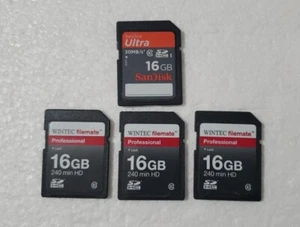4 cartes SD 16 Go Wintec Filemate & SANDISK - fichier de données de stockage - Photo 1 sur 2