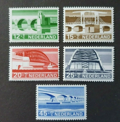 1968 NETHERLANDS NEDERLAND SET ZOMERZEGELS BRUGGEN BRIDGES VF MNH Cover
