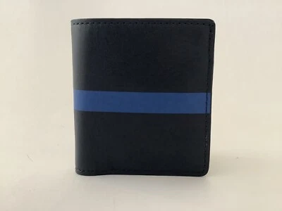 New Fossil 'Fairman' Navy Leather RFID Card Wallet with Banknote Compartment - Image 1 of 4