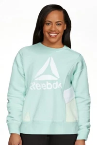 Reebok Women's Journey French Terry Cropped Crew Sweatshirt, Harbor Gray Size L - Picture 1 of 6