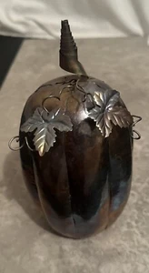 Galvanized Metal 9” Pumpkin Wall Decor Fall Thanksgiving Harvest - Picture 1 of 3