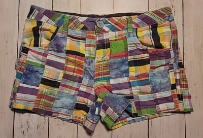 Pantalones Cortos Justice Niñas Talla 18R Multicolor Cuadros Retazos Cortos Coloridos Foto 1 de 4