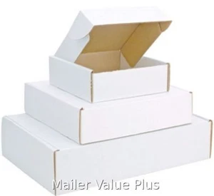 50 - 12 1/8 x 9 1/4 x 4 White Front Tab Lock Protective Shipping Mailer Box - Picture 1 of 1
