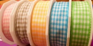 GINGHAM 1" ANCHO (2m) - HERMOSOS COLORES PRIMAVERALES - ALAMBRE BORDEADO POR RIBBON QUEEN - Imagen 1 de 6