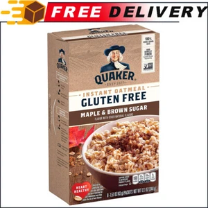 Quaker, Gluten Free Instant Oatmeal, Non-GMO Maple & Brown Sugar, 8 Ct - Picture 1 of 8